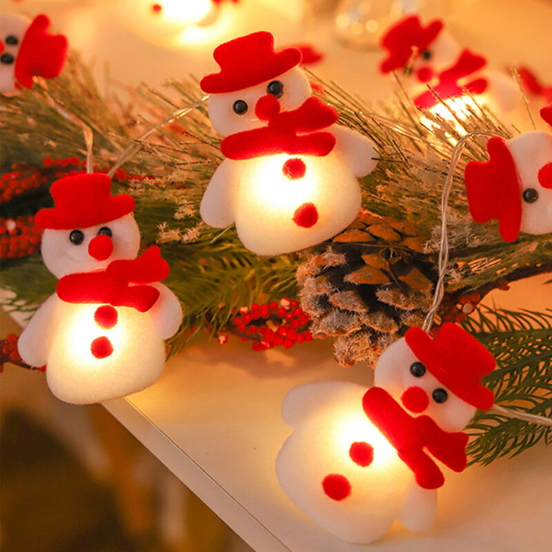Cadena de luces de Navidad con forma de alce, muñeco de nieve, Papá Noel, regalo para amigo de la familia, vecino