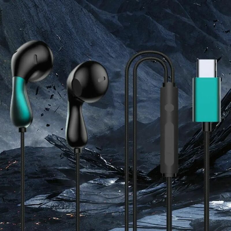 3.5mm Type C In-Ear Wired Earphone Surround Bass Headphone With Mic Headset Earbuds Aux Earphones Wired 3.5mm Type C Earphone