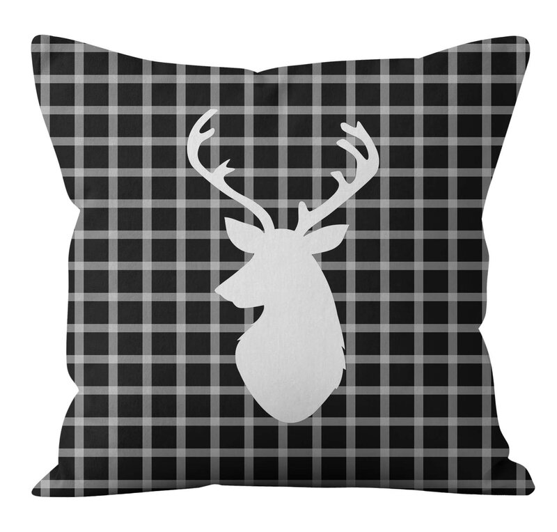 Merry Christmas Decor Throw Pillow Case Black White Grid Check Tartan Cushion Covers for Home Sofa Chair Decorative Pillowcases