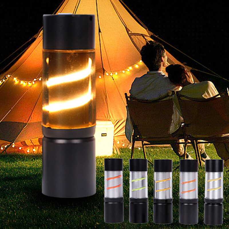 Luz LED Retro multifuncional para acampar, luz de ambiente tipo C, recargable por USB, 4 modos, impermeable, pesca, Camping, emergencia