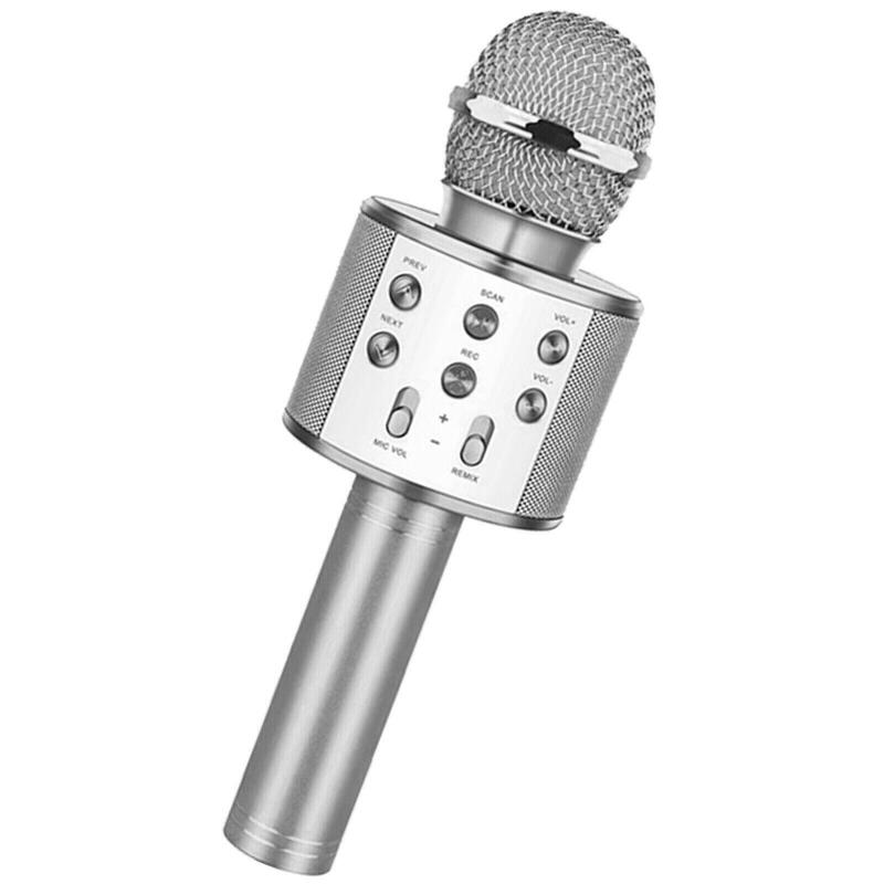 Micrófono de Karaoke portátil con LED de color intermitente, altavoz inalámbrico todo en uno, Bluetooth, máquina KTV, audio L5N7