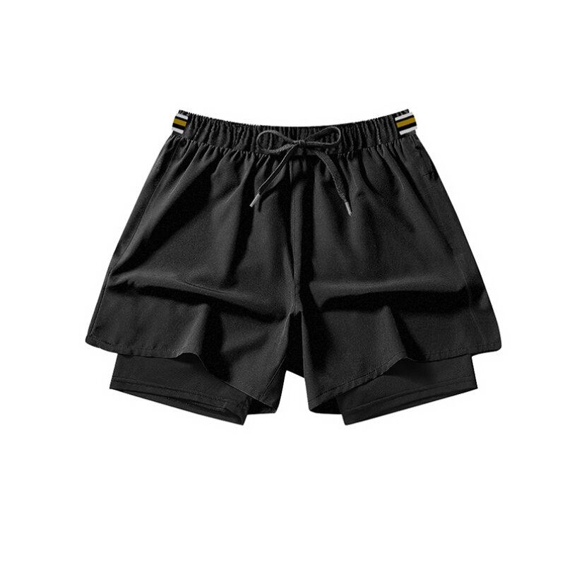 Men's Running Shorts 2 in 1 Extra Long Lined Quick Dry Shorts Outdoor Training Fitness Shorts Summer Men's Sweatpants