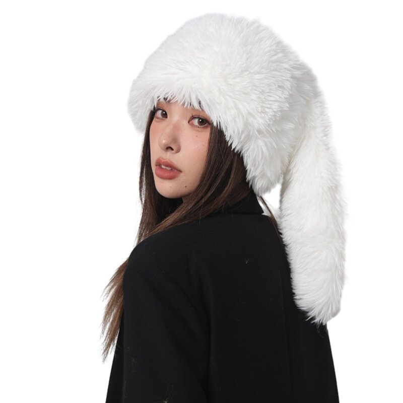 Nuovo berretto invernale a forma orecchio coniglio per adolescenti, cappello da cacciatore antivento, cappello per le
