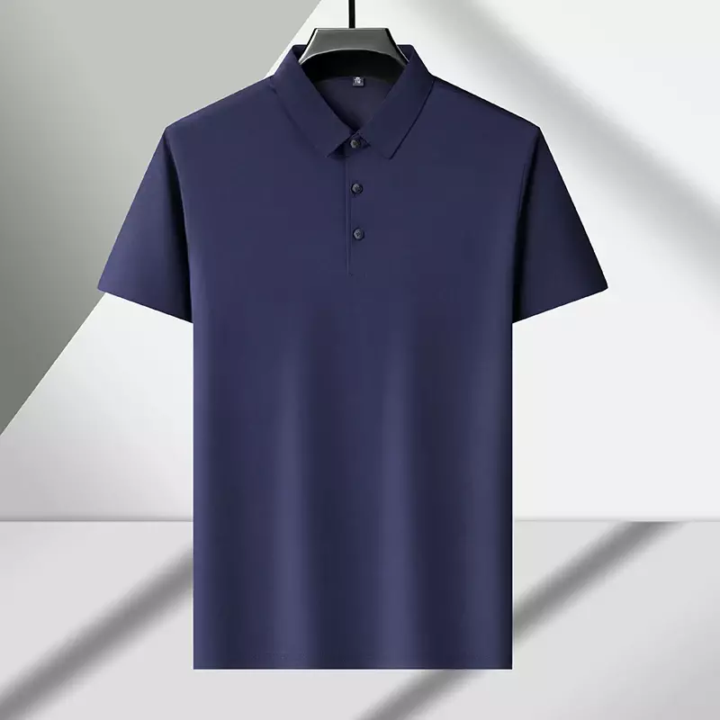 T-shirt de manga curta masculina, versátil, sem ferro, cor sólida, negócio, moda casual, verão, T-shirt nova