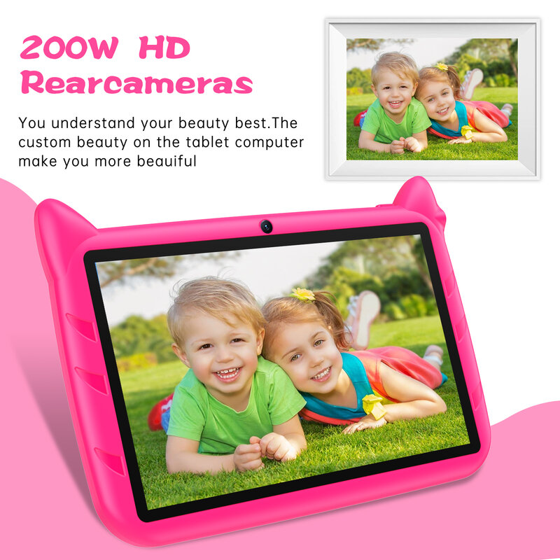 Tableta con WiFi 5G para niños, dispositivo de 7 pulgadas, 2GB de RAM, 32GB de ROM, Android 9,0, cuatro núcleos, cámaras duales, regalo para niños