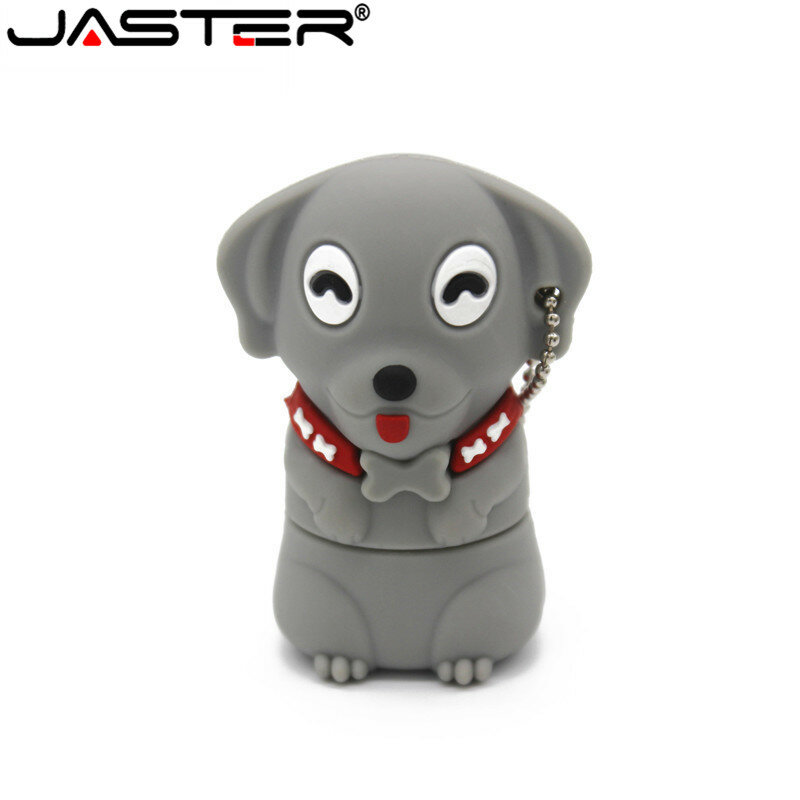 JASTER สุนัขน่ารัก USB แฟลชไดรฟ์64GB ไดรฟ์ปากกา32GB Creative ของขวัญเด็กหน่วยความจำ16GB ฟรีคีย์ chain U Disk