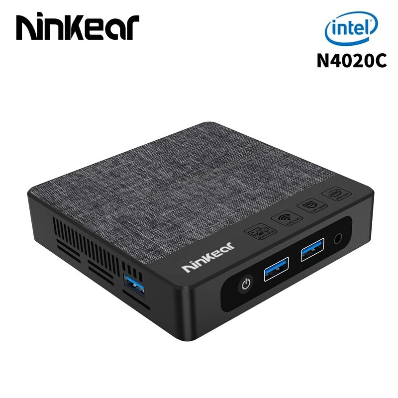 Ninkear N42 PC MINI Intel Gemini Lake N4020C hingga 2.8Ghz 6GB DDR4 64GB EMMC 2.4G/5G WIFI mendukung Windows/Ubuntu
