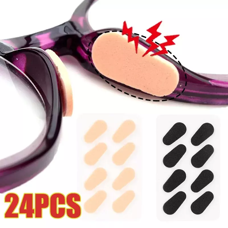 Óculos de olho nariz almofadas, auto-adesivo, anti-derrapante, forma oval macia, Eva esponja almofadas, óculos, óculos acessórios Kits