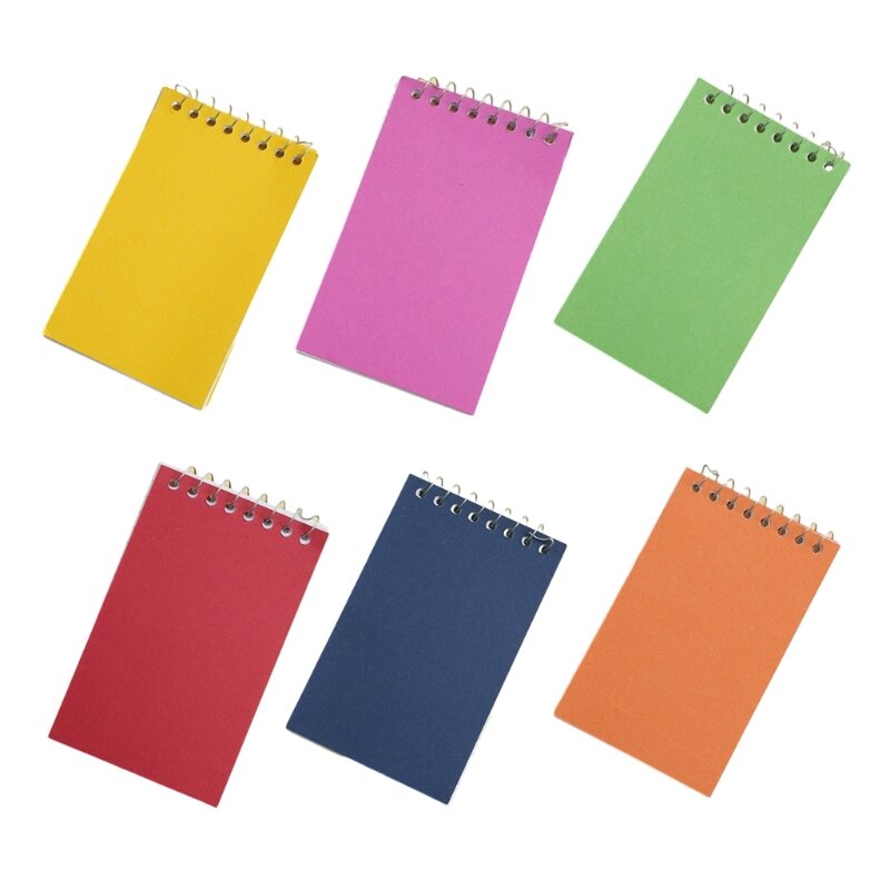 6x Wire Pocket Notebooks Wirebound Notebooks Stationery Notebook for Students
