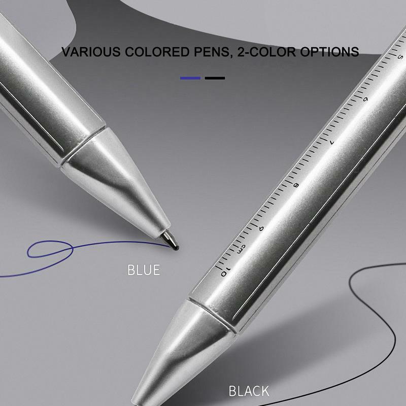 เวอร์เนียคาลิปเปอร์ปากกาตัวชี้วัดมม. เครื่องเขียนปากกาลูกลื่นสีฟ้าสีดำเติมพลาสติกสำหรับนักเรียนเครื่องมือวัดลูกสูบไม้บรรทัดไมโครเมตร100มม