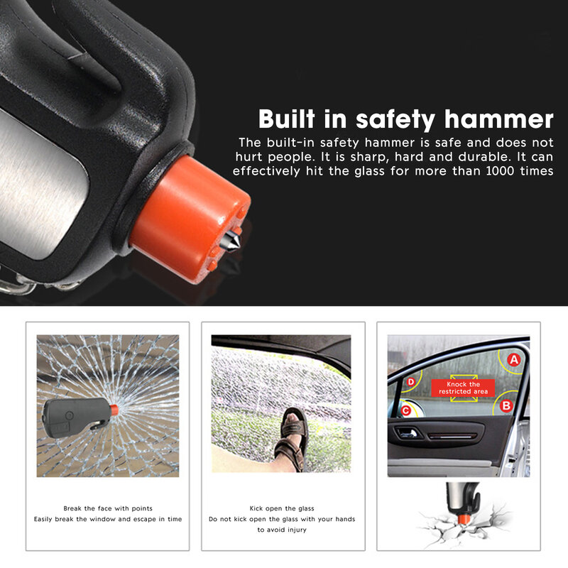 Escape Hammer Window Breaker Seat Belt Cutter Hammer Emergency Car Safety Hammer Outdoor Life Saving Tool