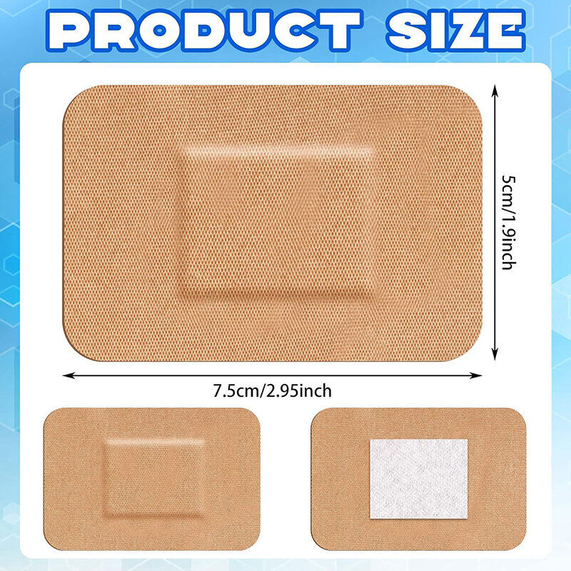 Patchs élastiques pour les grandes plaies cutanées, crêpe en forme de carré, plâtre hémostatique, bandage adhésif respirant, 10 pièces/paquet