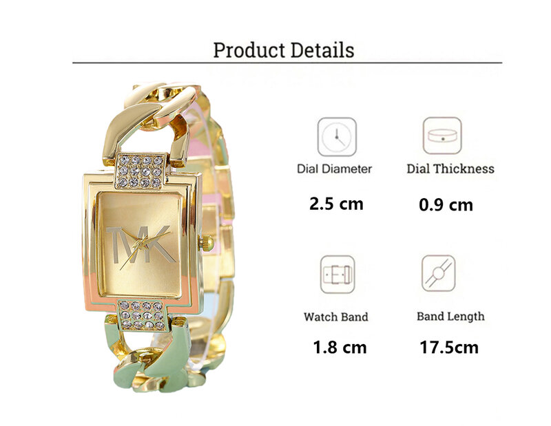 العلامة التجارية الفاخرة ساعة نسائية موضة أنيقة نمط حزام معدني مربع العصرية ساعة كوارتز للنساء ساعة اليد للمرأة