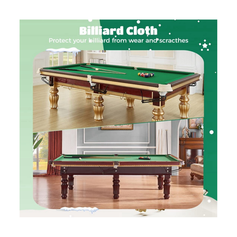 Billiard Cloth,8Ft Pool Table Felt Cloth for 8Ft Pool Tables,Billiard Protector with 6 Cloth Strips Used for Clubs,Bars