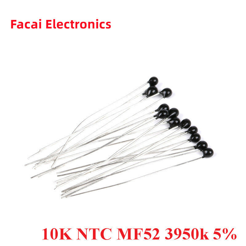 20 sztuk/partia rezystor termistorowy NTC MF52 MF52AT NTC-MF52AT 10K ohm R B wartość 3950 103 5% czujnik temperatury