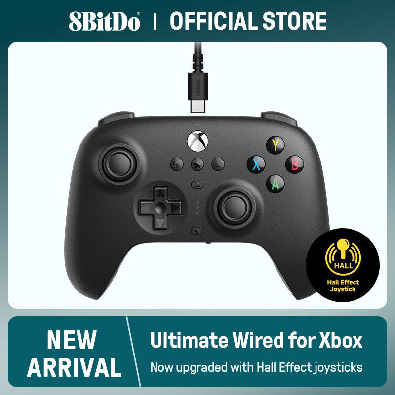 8bitdo-Новый Ultimate проводной, джойстик с эффектом зала, игровой геймпад для Xbox серии, серии S, X, Xbox One, Windows 10, 11