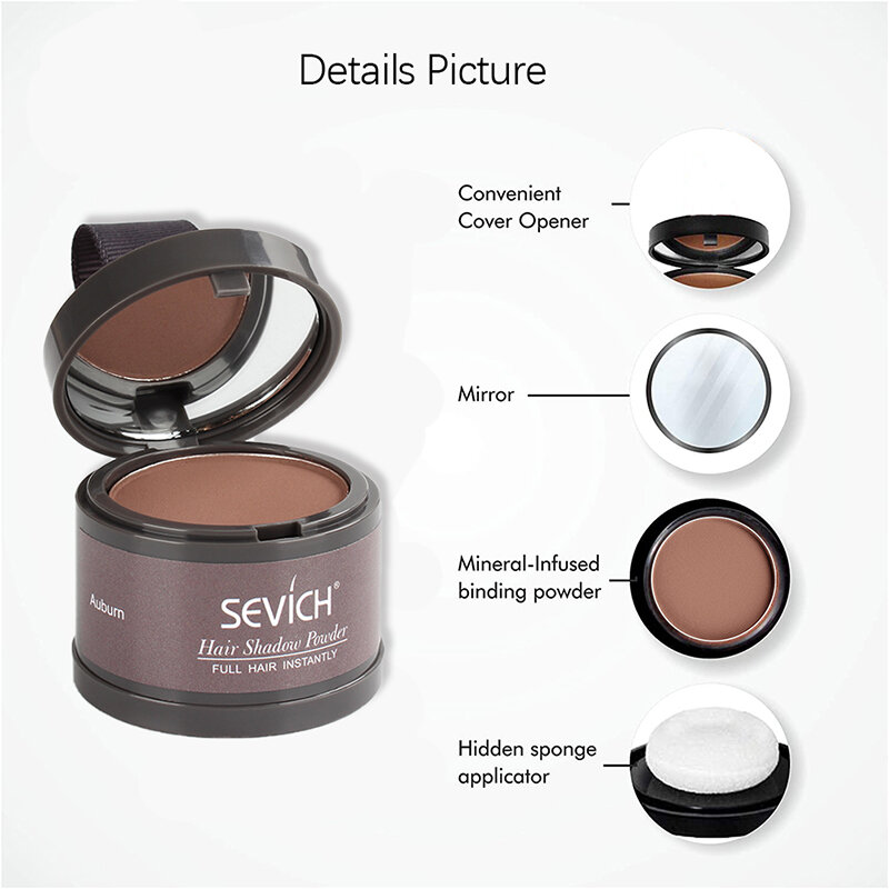 Sevich-Polvo de línea de pelo 4g, polvo de sombra de raíz negra al instante, maquillaje Natural, corrector de pelo, 13 colores