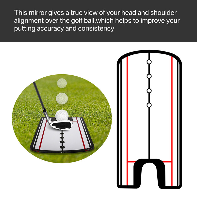 Golf Swing reta prática colocando espelho, ajuda a formação alinhamento