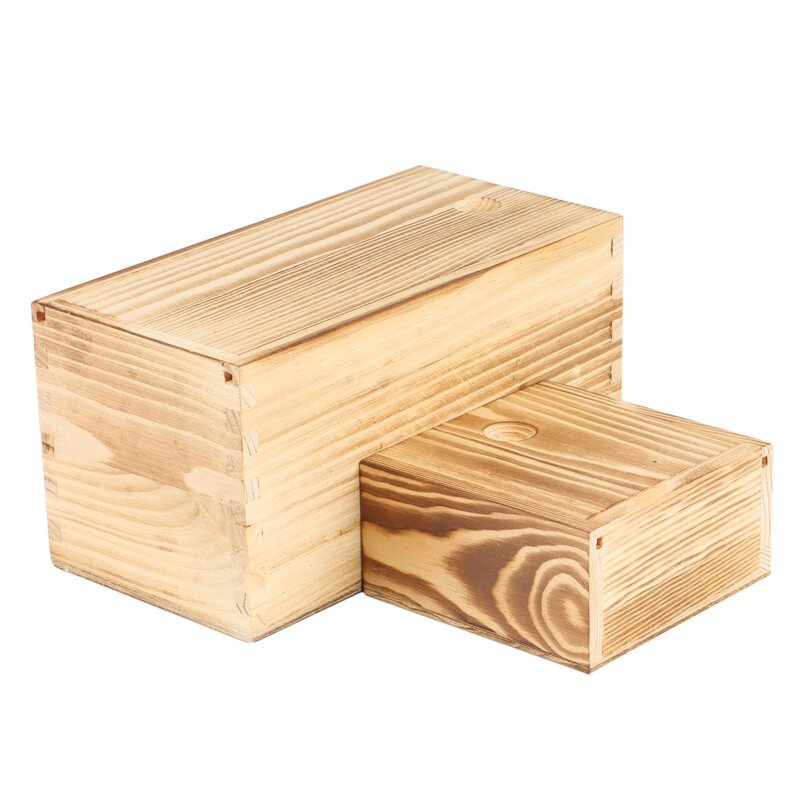 2Pcs Wood Jewelry Box For Woman, Organizer Box For Rings, Earrings, Necklaces,Strap, Vintage Style