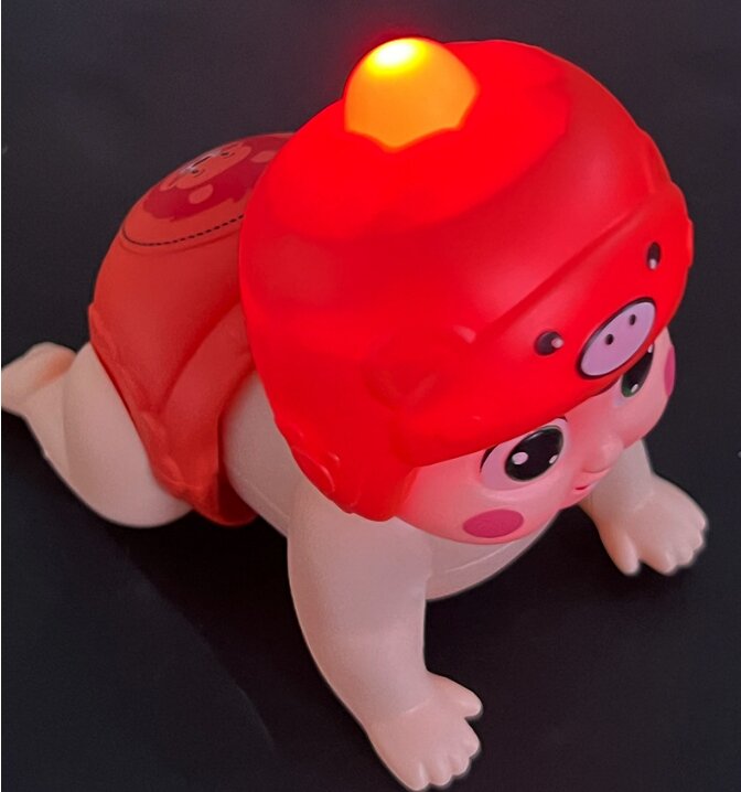 Children's Puzzle Toys Baby Early Education Electric Baby Crawl Toy Learning To Crawl Head Up Training With Light Music Toys