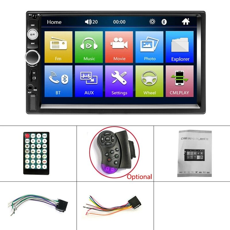 Podofo 2 din Auto Radio 7 "HD Autoradio Multimedia Player 2DIN Touchscreen Auto audio Auto Stereo MP5 Bluetooth USB TF FM Kamera
