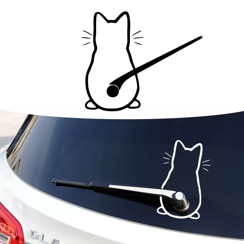 Pegatinas de diseño artístico para coche, calcomanías divertidas para ventana trasera de gato, decoración de vidrio