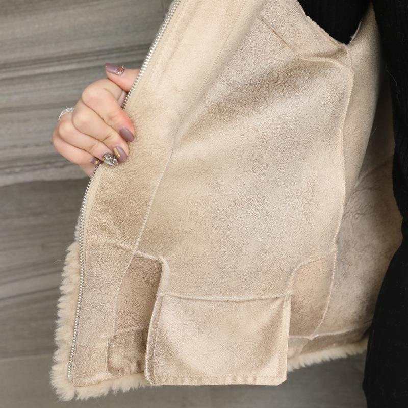여성용 진짜 여우 모피 칼라 재킷, 여성용 짧은 정품 양털 코트, 느슨한 따뜻한 후드 오버코트, A444, 2023 겨울 신상