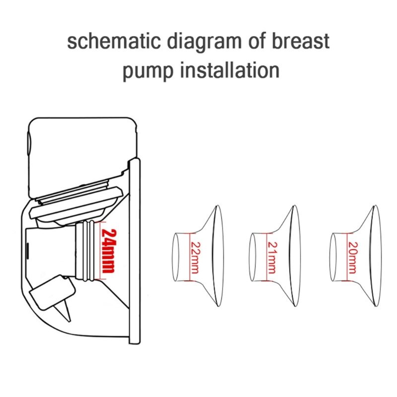 Pengumpul Susu Tambahan Flange Pompa ASI Serbaguna 24Mm Adaptor Sisipan Konversi Pompa ASI Kompatibel Universal