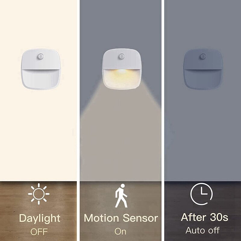 Luz LED nocturna con Sensor de movimiento para interiores, funciona con pilas, para pasillo, luz de orientación