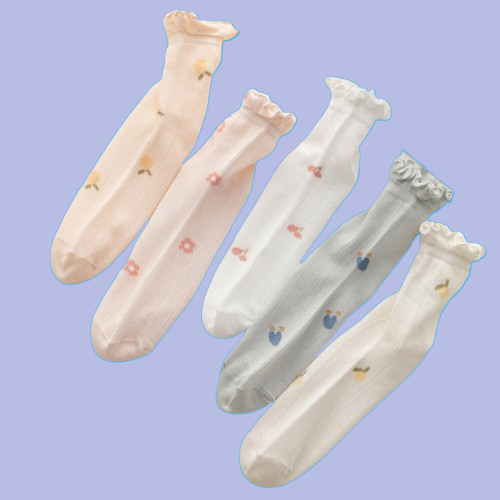 Chaussettes en dentelle fine pour femmes, chaussettes de confinement, printemps et automne, longues, été, 5/10 paires