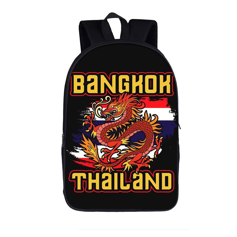 Tas punggung pola Muay Thai pria muda tas bahu anak laki-laki tas sekolah siswa anak remaja anak-anak ransel kasual harian