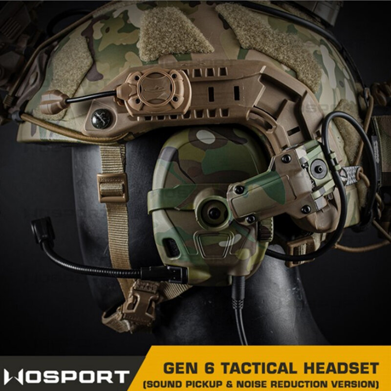 HD-17ชุดหูฟังเก็บเสียงรุ่น6 Headset taktis & ลดเสียงรบกวนสำหรับเล่นกีฬายิงปืนชุดหูฟังป้องกันเสียงรบกวน