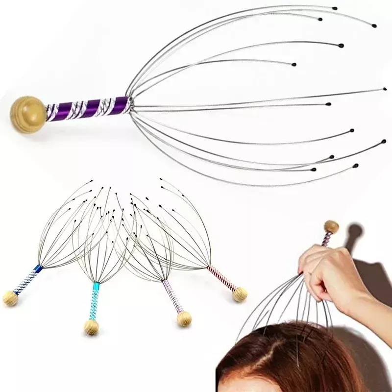 Octopus Head Massager Scalp Massager Relaxation Relief Body Massager Remove Muscle Tension Tiredness Metal Head Relax