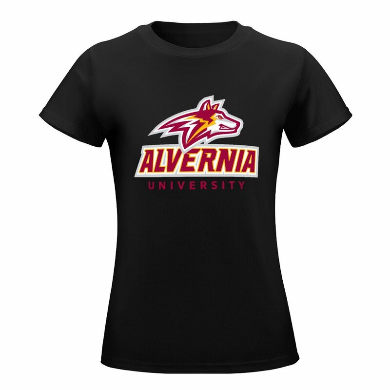Universidade Alvernia lobos dourados t-shirt para as mulheres, roupas de verão, engraçado