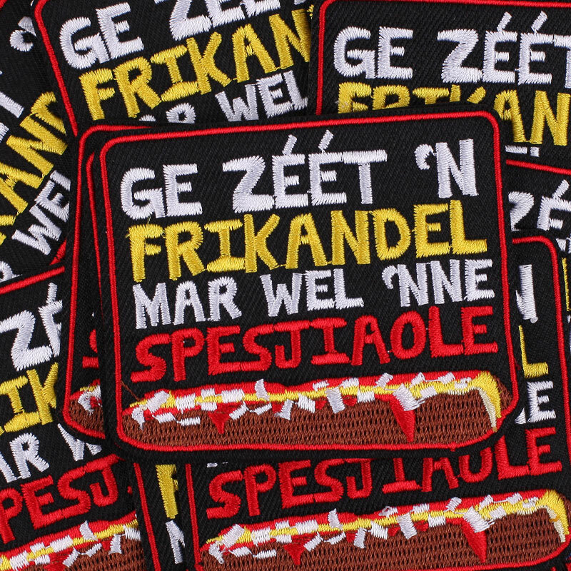 Oeteldonk Lambang Katak Patch Lencana Karnaval untuk Belanda Besi Pada Patch Bordir untuk Pakaian Jantung Stiker Huruf Patch