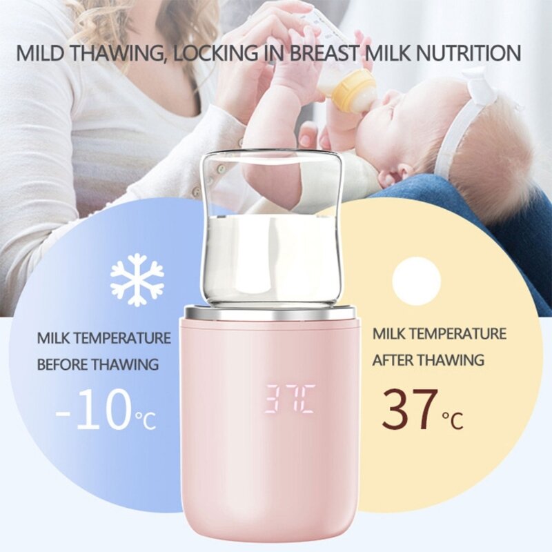 Portable Baby Bottle Warmer USB Rechargeable Electric Bottle Warmer Lightweight Warmer Stay Prepared for Feeding Time