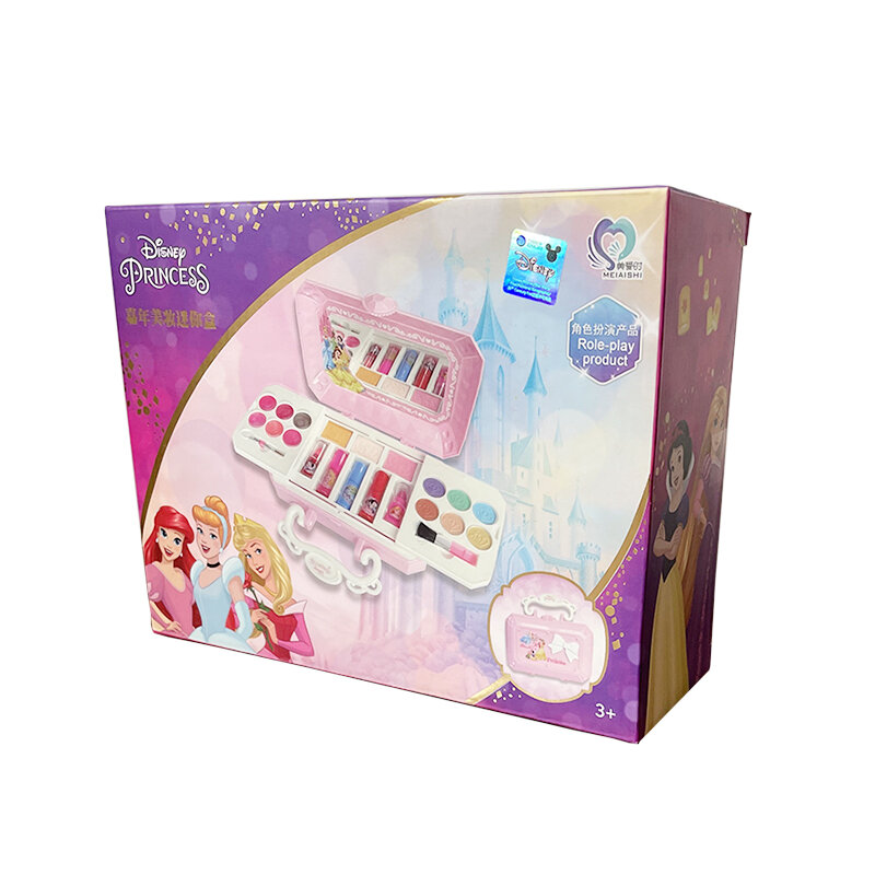 Disney-Juego de cosméticos de frozen 2 para niñas, juguete de belleza con caja, princesa elsa y anna, juguetes de moda, casa de juegos, regalo