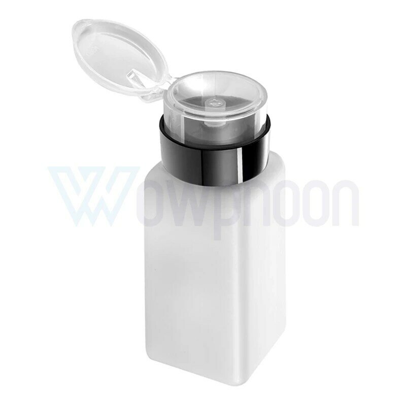 60/200/250ml plastic refillable bottle nail polish remover alcohol makeup remover press pumping split bottle nail art cleaner