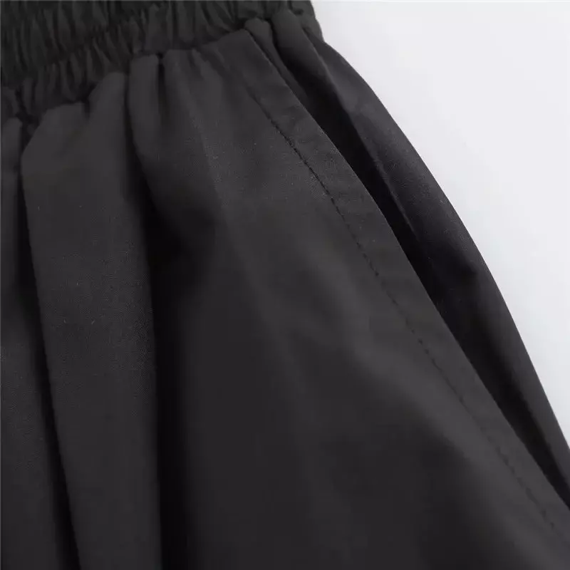 TRAF 2024 Women's Skirt Black Long Skirt Woman Spring Loose Elegant Skirts For Women Casual Social High Waist Midi Skirt