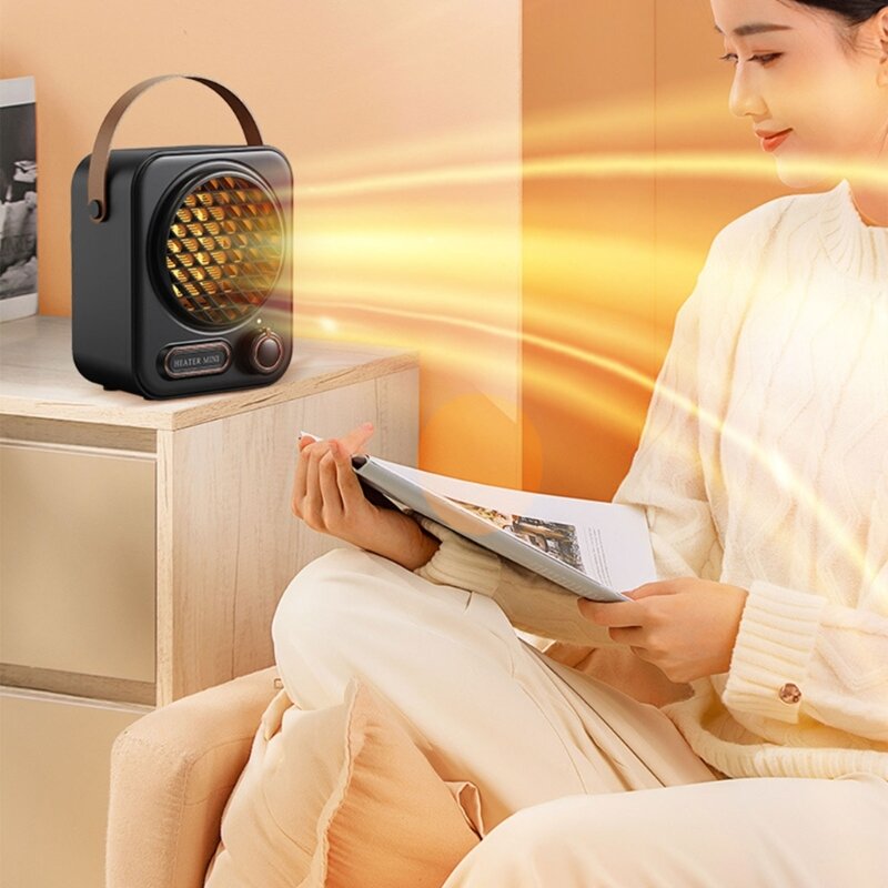 Ventilador eléctrico con Control remoto para el hogar y la Oficina, calefactor de cerámica de 1000W, 2 niveles de viento ajustables
