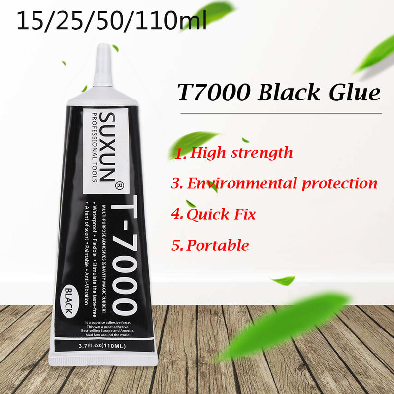 T7000 15ml pegamento multifuncional DIY marco de pantalla de teléfono móvil sellador epoxi Super negro pegamento líquido T-7000 esmalte de uñas