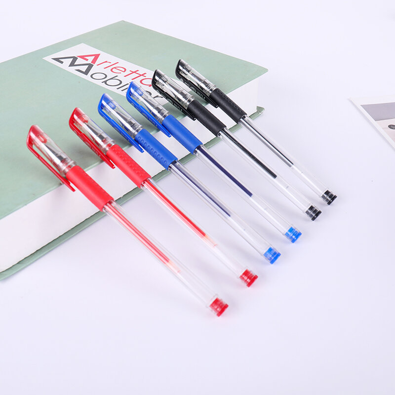 Гелевая ручка для письма 0,5 мм для школы и офиса, набор для заправки черных, синих, красных чернил, шариковая ручка для студентов, быстросохнущая канцелярские принадлежности с наконечником