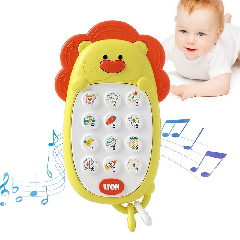 Educational Phone Toy Pretend Play Early Learning Toy Phone Teether Chewable Fake Phone Preschool Toys For Babies Preschoolers