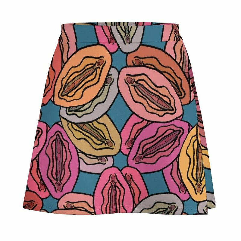 Vulva Colorful Blue Pattern Mini Skirt Korean skirts women's clothing summer 2023 novelties