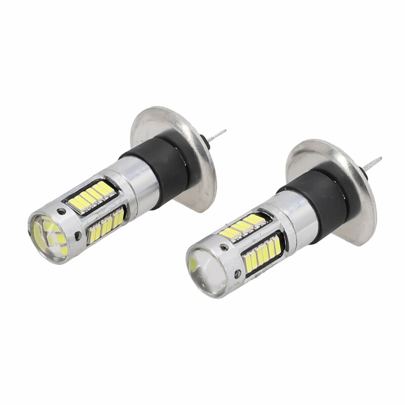 Super Bright H1 LED Bulbs 4014 Chip, 12-24V, 6000K, 50W, Fast Response, DRL/Fog Light, Aluminum Alloy, 2pcs