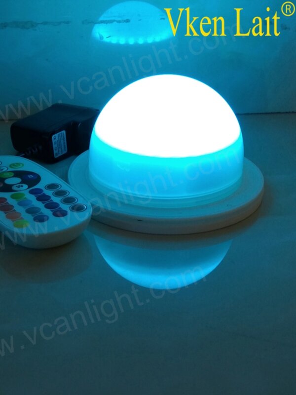 100PCS/Lot Free Shipping D120mm Rechargeable RGBW LED Bulblite System Waterproof Bulb Lite Under Table Light