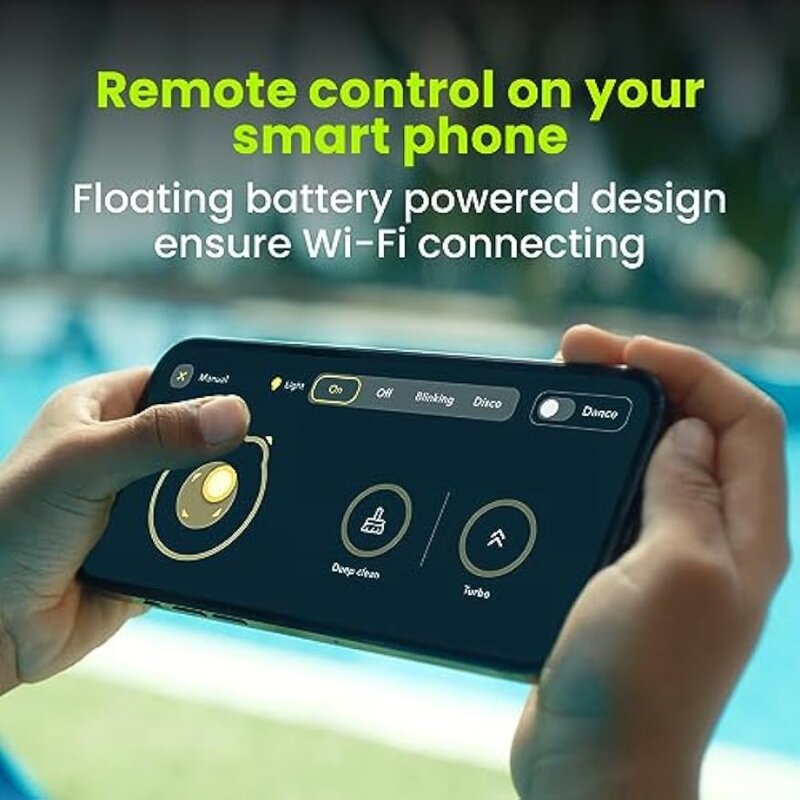 Cordless Robotic Pool Cleaner - Wall & Waterline Cleaning, Smart Mapping Pool Cleaner with 180µm Filter, Intelligent APP Control