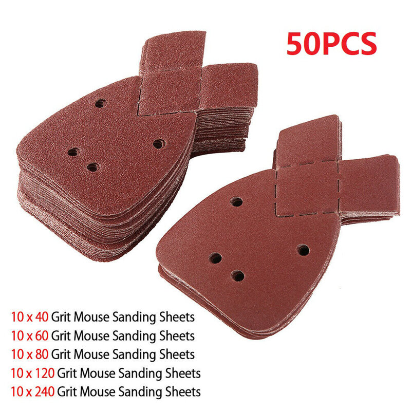 Sanding Sandpaper Sheets 40-240 Grit 50pcs For Black Decker Palm Mouse Orbital Brand new High quality Practical