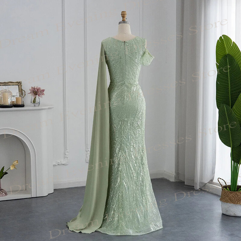 Generous Green Mermaid Sparkling Evening Dresses Strapless Sleeveless Prom Gowns Custom Made For Formal Party Vestido De Fiesta