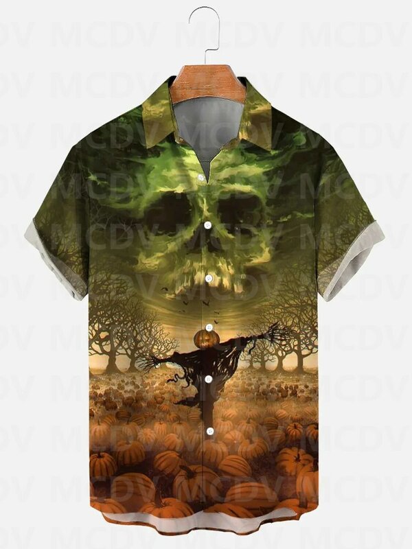 Grim Reaper Halloween Shirt Heren Voor Dames Shirt Met Korte Mouwen 3d Bedrukte Hawaiiaanse Shirts